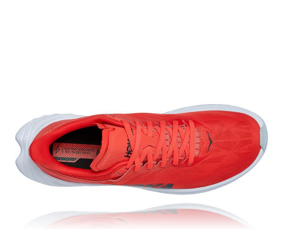 Hoka One One Hardloopschoenen Heren - Carbon X 2 - Rood/Wit - OI4329057